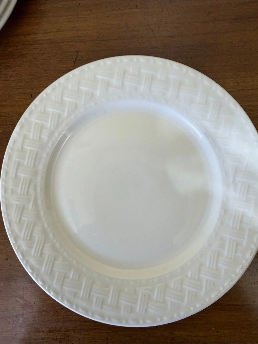 Pfaltzgraff White Embossed Rim Salad Plates - Set of 4